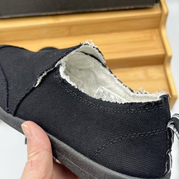 VIONIC Woman's Beach Slip On/In Black Denim Size 7 WIDE/Frayed Edge/Casual - Picture 8 of 13
